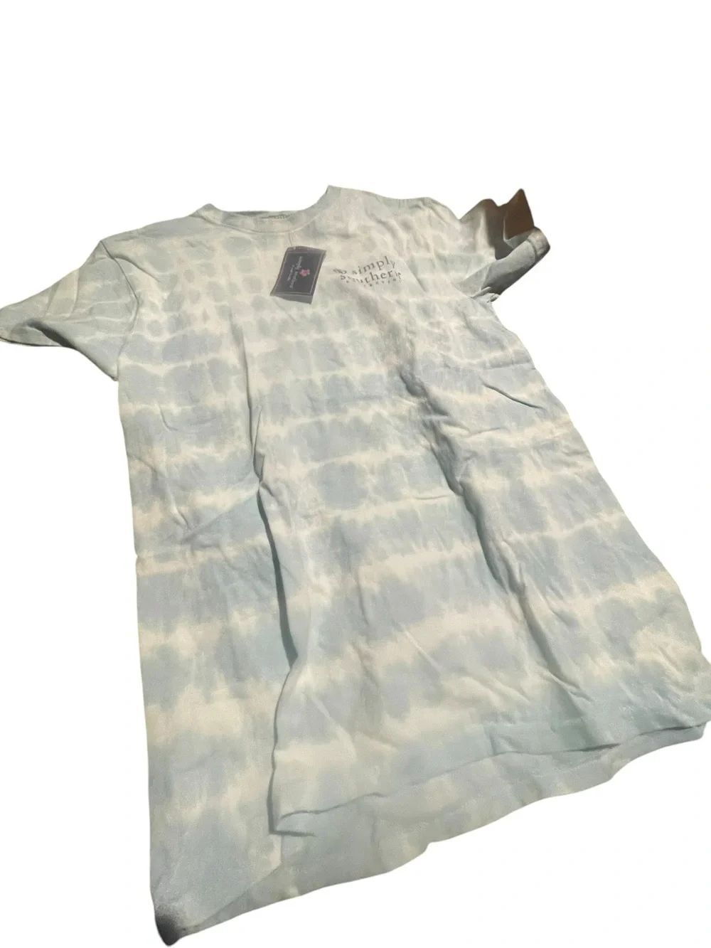 Simply Southern Collection Light Blue Tie-Dye Graphic Tee new with tags